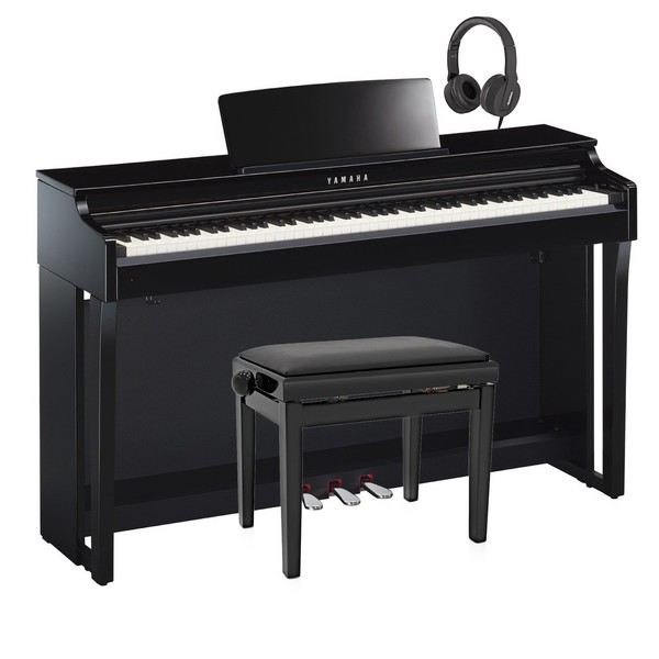 Yamaha CLP 625 Digital Piano Package, Polished Ebony