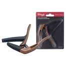 Stagg Curved Trigger Capo For Acoustic & Electric Guitar, Dark Wood