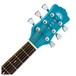 Luna Aurora Borealis 3/4 Guitar, Teal Neck & Headstock View