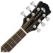 Luna Aurora Borealis 3/4 Guitar, Black Neck & Headstock View