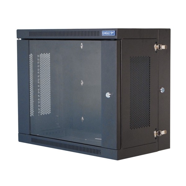 Eagle P729B 9U Wall-Mounting Rack Cabinet With Hinged Back 1