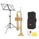 Deluxe Trumpet Complete Pack by Gear4music, Gold