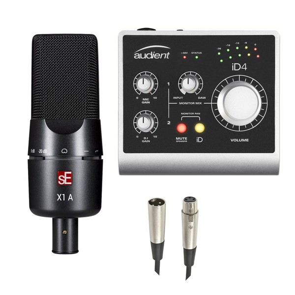 sE Electronics X1 A Condenser Mic With Audient iD4 Interface, Cables