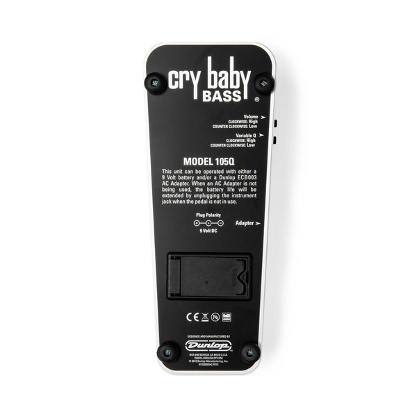 Jim Dunlop CryBaby Bass Wah, White Bot