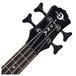 Luna Baritone Electro Acoustic Ukulele Bass, Gloss Black Neck & Headstock View