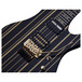 Schecter Synyster Custom-S Electric Guitar, Black with Gold Pin Stripes