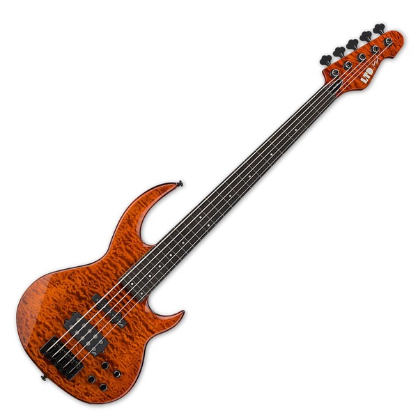 ESP LTD BB1005 Bunny Brunel Fretless Bass Guitar, Burnt Orange