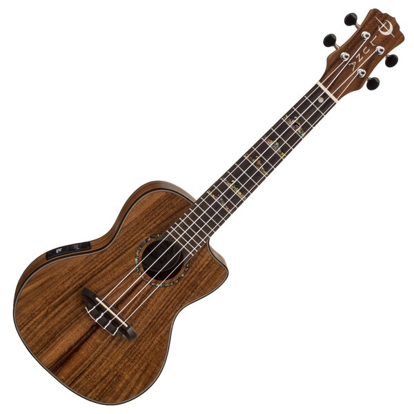 Luna High Tide Electro Acoustic Concert Ukulele, Koa Front View