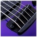 Music Man Bongo 5 HH Bass, Firemist Purple Headstock Close