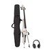 4/4 Size Electric Cello by Gear4music, White w/ Headphones