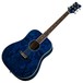 Dean AXS Quilt Ash Dreadnought Acoustic Guitar, Transparent Blue Slanted View