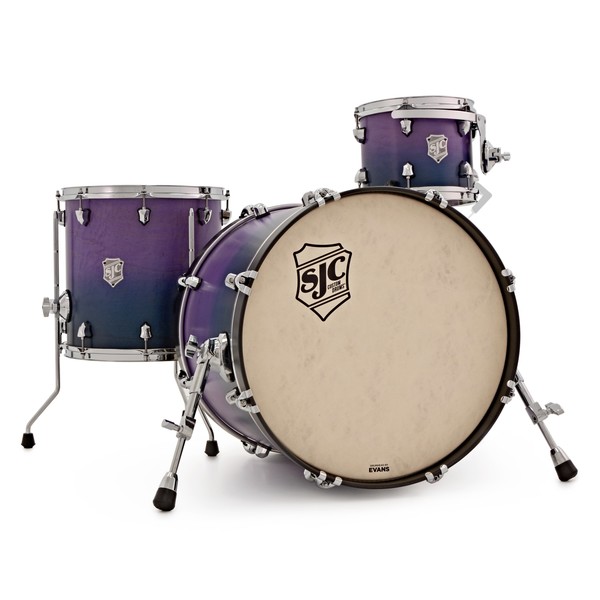 SJC Drums Custom 20'' 3pc Shell Pack, Blue to Purple Fade