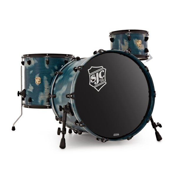 SJC Drums Custom 22'' 3pc Maple Shell Pack, Distressed Blue