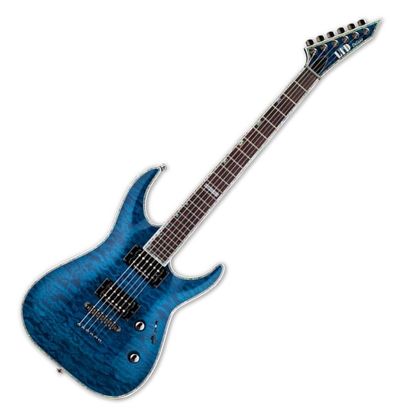 ESP LTD MH-1000NT Duncan Electric Guitar, See Thru Blue