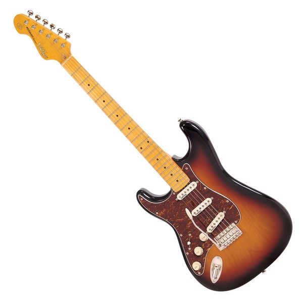 Vintage Reissued V6 Left Handed Electric Guitar, Sunset Sunburst