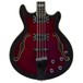 Chowny CHB-1 Semi-Hollow Bass, Red Wine Burst front close up