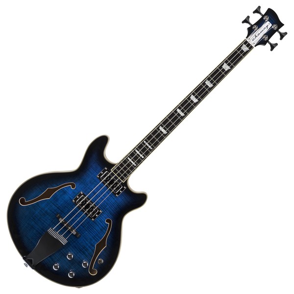 Chowny CHB-2 Semi-Hollow Bass, Sapphire Burst