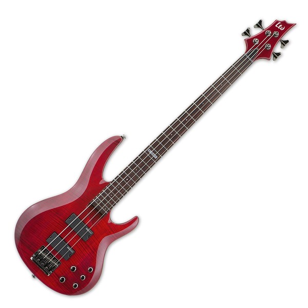 ESP LTD B-154DX Bass Guitar, See Thru Red