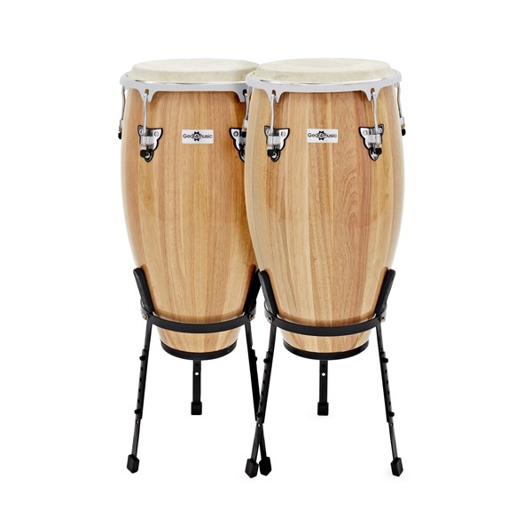 Congas 11.75" + 12.5" Set with Stand by Gear4music
