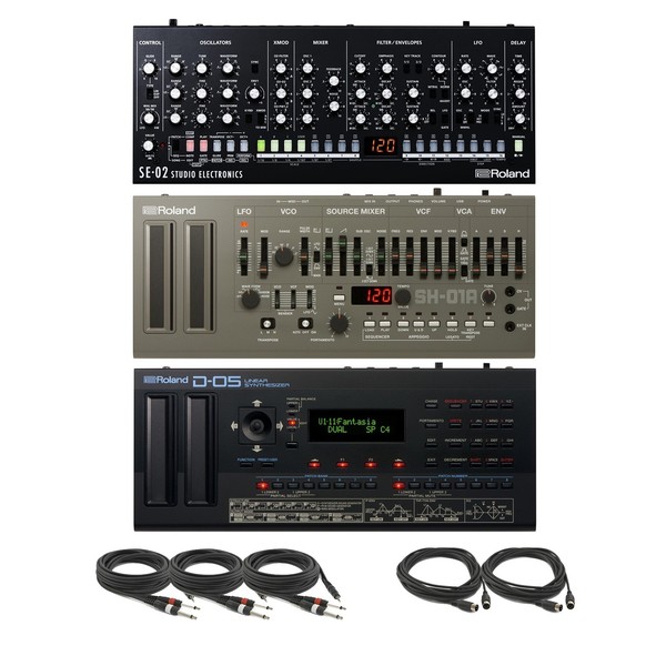 Roland Ultimate Synth Bundle Inc SE-02, SH-01A, D-05 and Cables - Complete