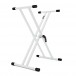 X-Frame Double Braced Keyboard Stand, White by Gear4music