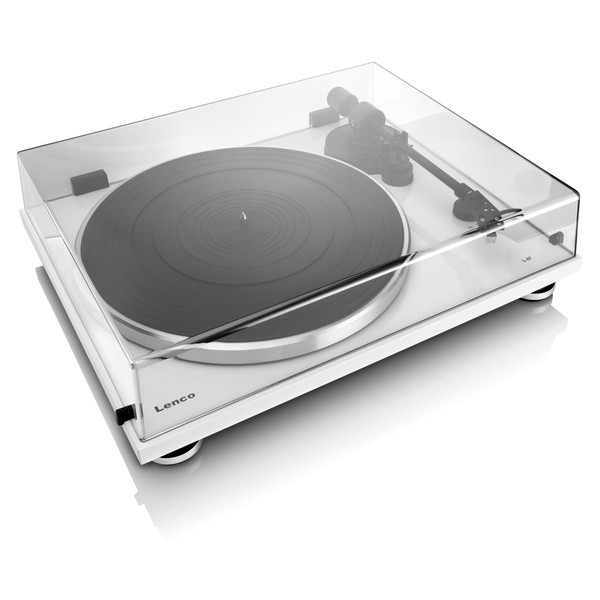 Lenco L-87WH USB Turntable - Angled Closed