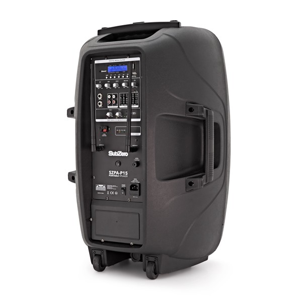 SubZero 15" Portable PA with Digital Media Player + Wireless Mics