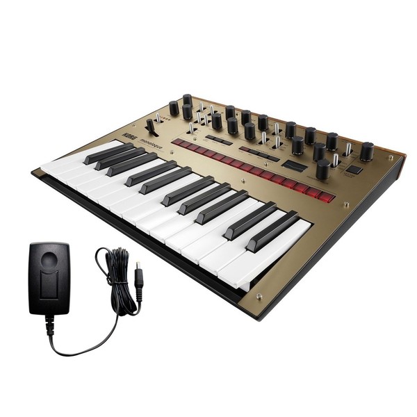 Korg Monologue Analogue Synthesizer, Gold, With Free Power Supply - Bundle