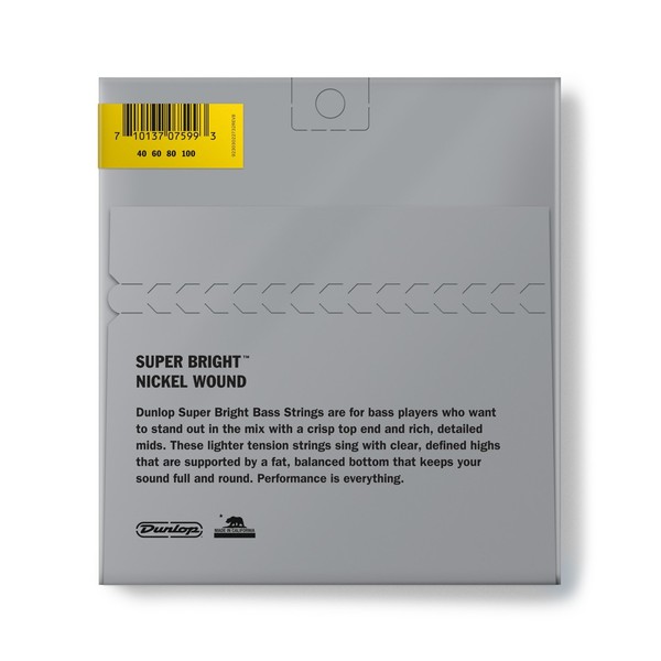 Dunlop Bass Superbright Nickel Light 4 String Set - back