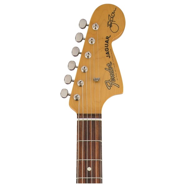 Fender Johnny Marr Jaguar, Metallic KO headstock close up