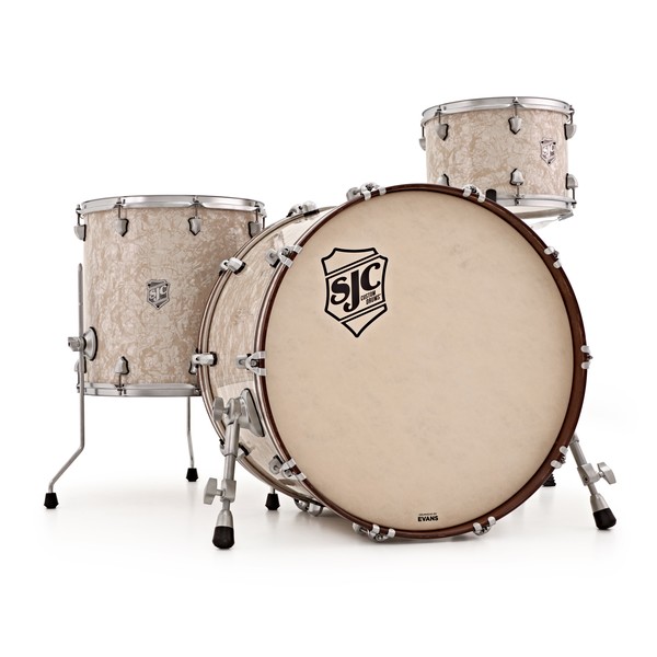 SJC Drums Custom 24" 3pc Shell Pack, Aged White