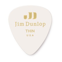 Dunlop Genuine Celluloid Thin White Picks, Pack of 12