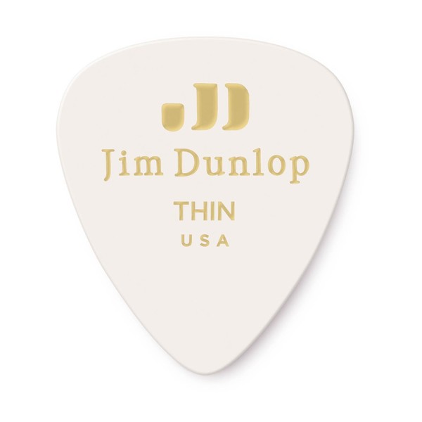 Dunlop Genuine Celluloid - White - Thin - 12 picks