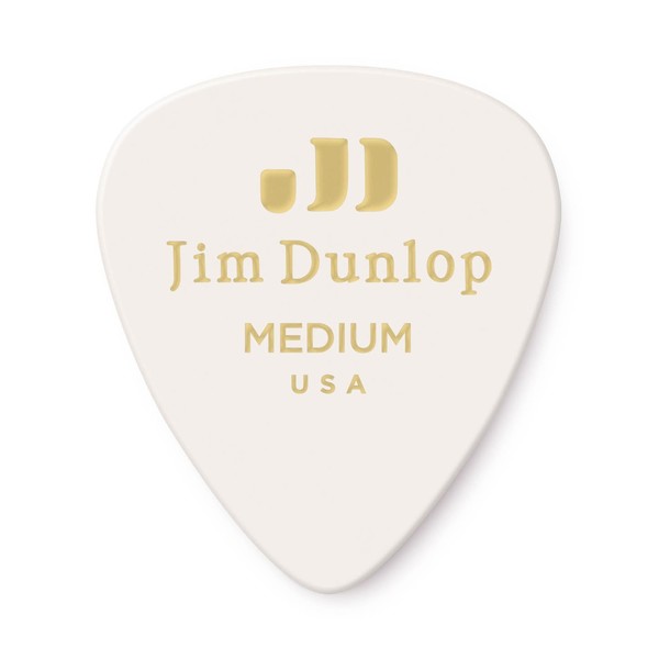 Dunlop Genuine Celluloid - White - Med - 12 picks