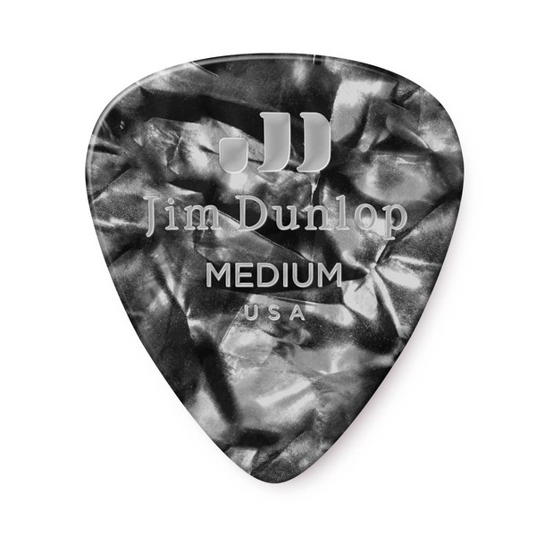 Dunlop Genuine Celluloid - Black Pearl - Med - 12 picks