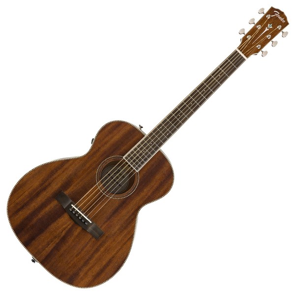 Fender PM-TE Standard Travel Electro Acoustic, All Mahogany Front View