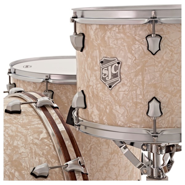 SJC Drums Custom 24" 3pc Shell Pack, Aged White Pearl