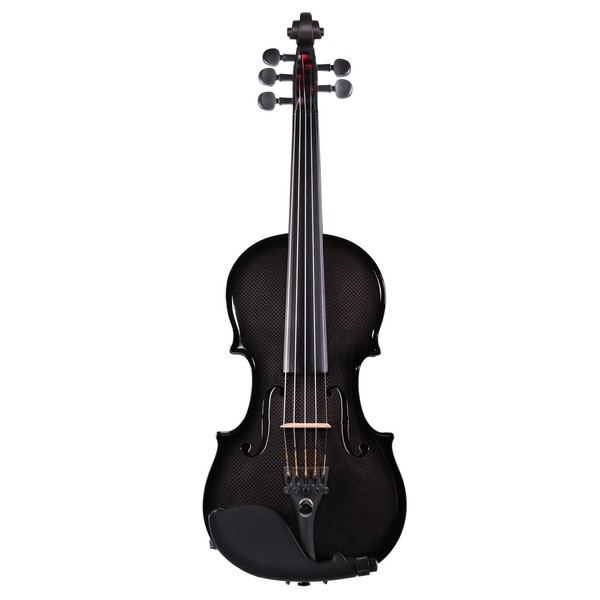 Glasser Carbon Composite Violin - Black, 5 String, Front