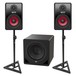 Akai RPM 500 Studio Monitors with ESI aktiv 10s Active Sub & Stands - Bundle