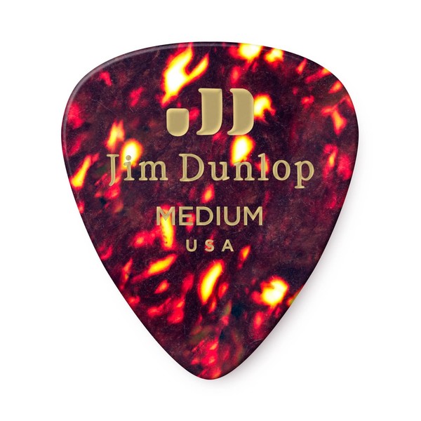 Dunlop Genuine Celluloid 12 Pick Pack Med, Shell