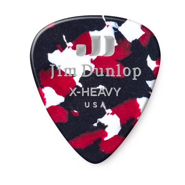 Jim Dunlop Genuine Celluloid 12 Pick Pack Extra Heavy, Confetti