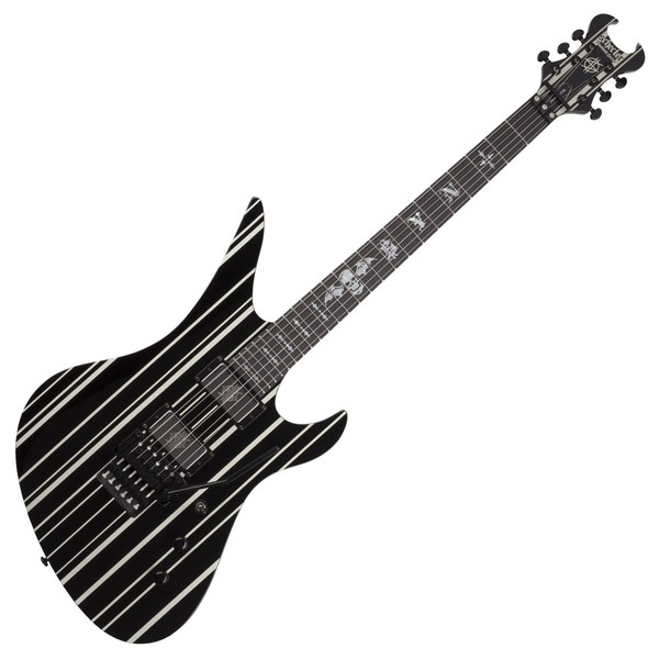 Schecter Synyster Custom, Gloss Black w/Silver Pin Stripes