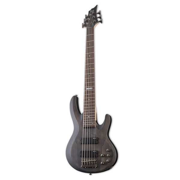 ESP LTD B-206SM 6 String Bass Guitar, See Thru Black Satin - Box