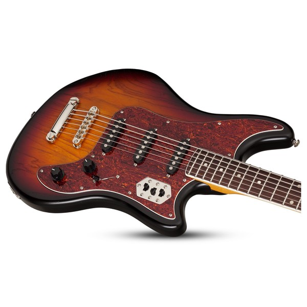 Schecter Hellcat VI, 3-Tone Sunburst Pearl front angle down