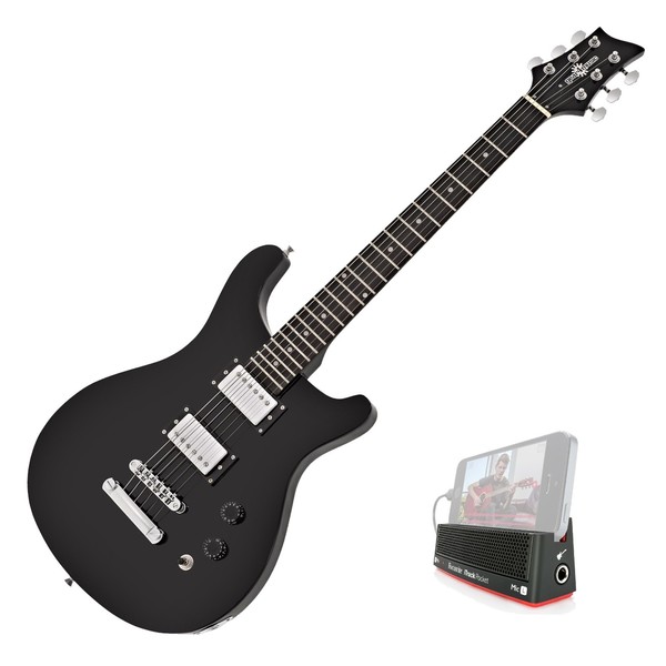 Pasadena Electric Guitar by Gear4music, Black, Inc Free iTrack Pocket - Main