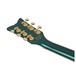 Schecter Coupe, Dark Emerald Green rear headstock view