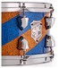 SJC Drums Custom 14 x 6 Snare Drum, Blue & Gold Barbershop