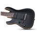 Schecter Demon-7 String Left Handed, Aged Black Satin front close up angle
