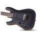 Schecter Demon-6 FR Left Handed, Aged Black Satin front close up