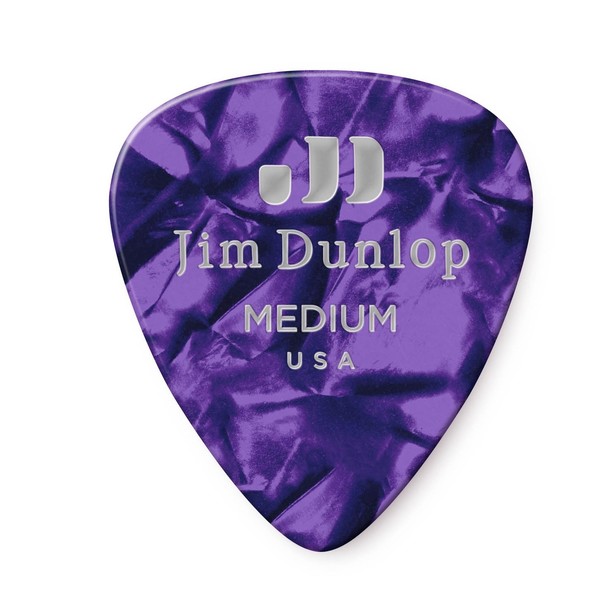 Dunlop Genuine Celluloid 12 Pick Pack Med, Purple Pearl